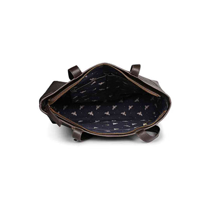 Favore Choco Brown Leather Shopper Tote Bag