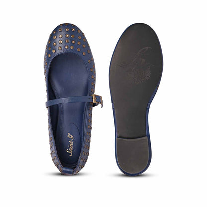 Saint Aleah Navy Studded Ballerina