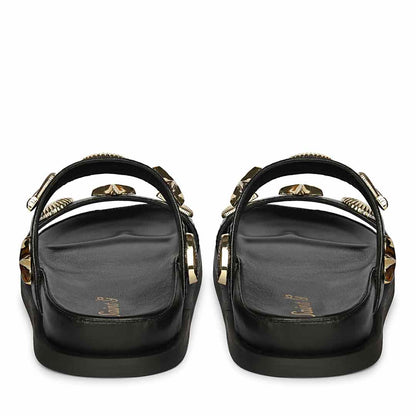 Saint Hallie Seashell & Star Studs Leather Sandals