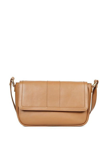 Favore Women Tan Leather Sling Bags