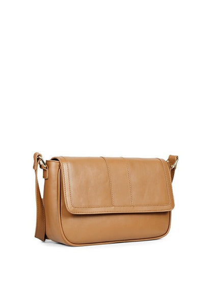 Favore Women Tan Leather Sling Bags