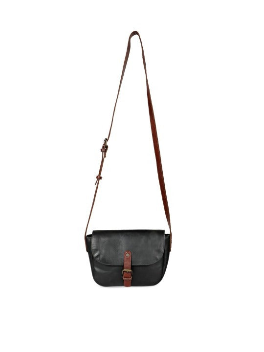 Favore Black Women Leather Structured Sling Bag