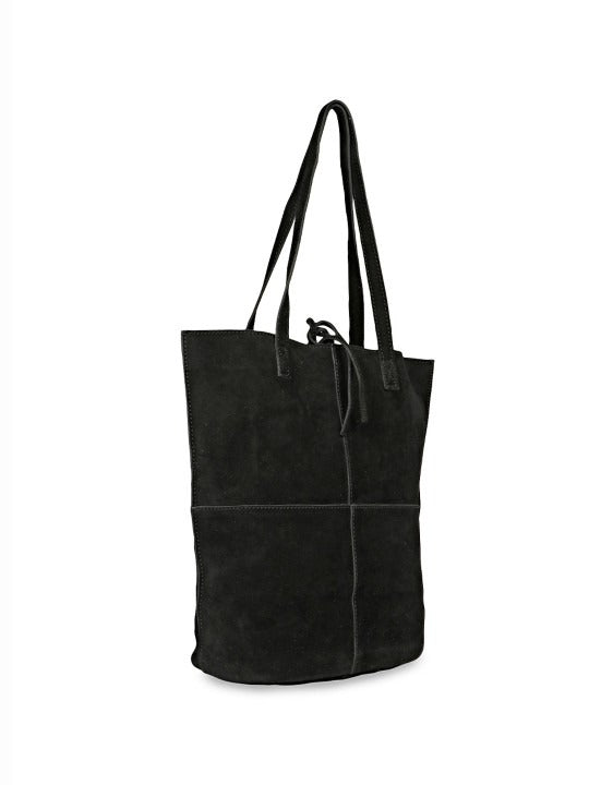 Favore Navy Suede Leather Shoulder Bag