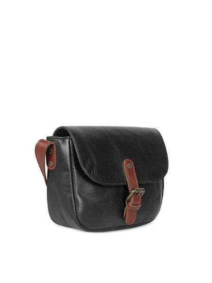 Favore Black Women Leather Structured Sling Bag