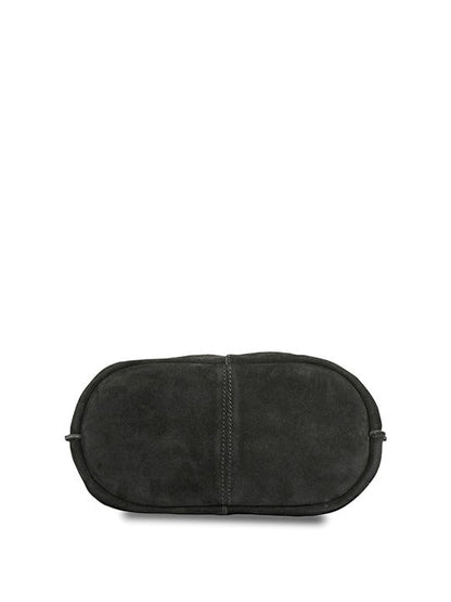 Favore Navy Suede Leather Shoulder Bag