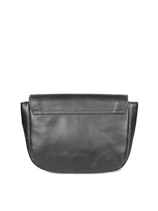 Favore Black Women Leather Structured Sling Bag