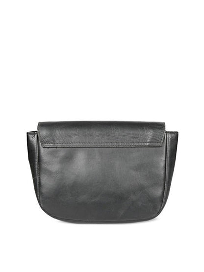 Favore Black Women Leather Structured Sling Bag