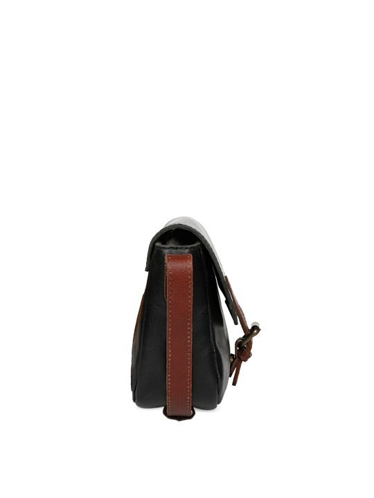 Favore Black Women Leather Structured Sling Bag