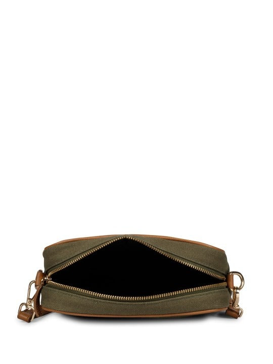 Favore Women Olive Leather Crossbody Fanny Bags