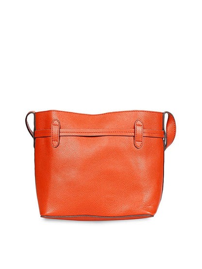 Favore Women Orange Leather Handbags