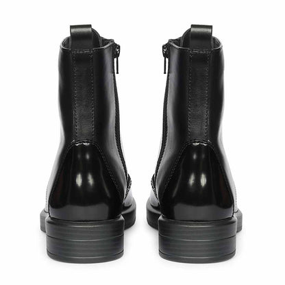 Saint Myla Studded Wingtip Inspired Lace Up Leather Boots