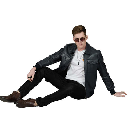 Saint Frayn Black Leather Men's Jackets