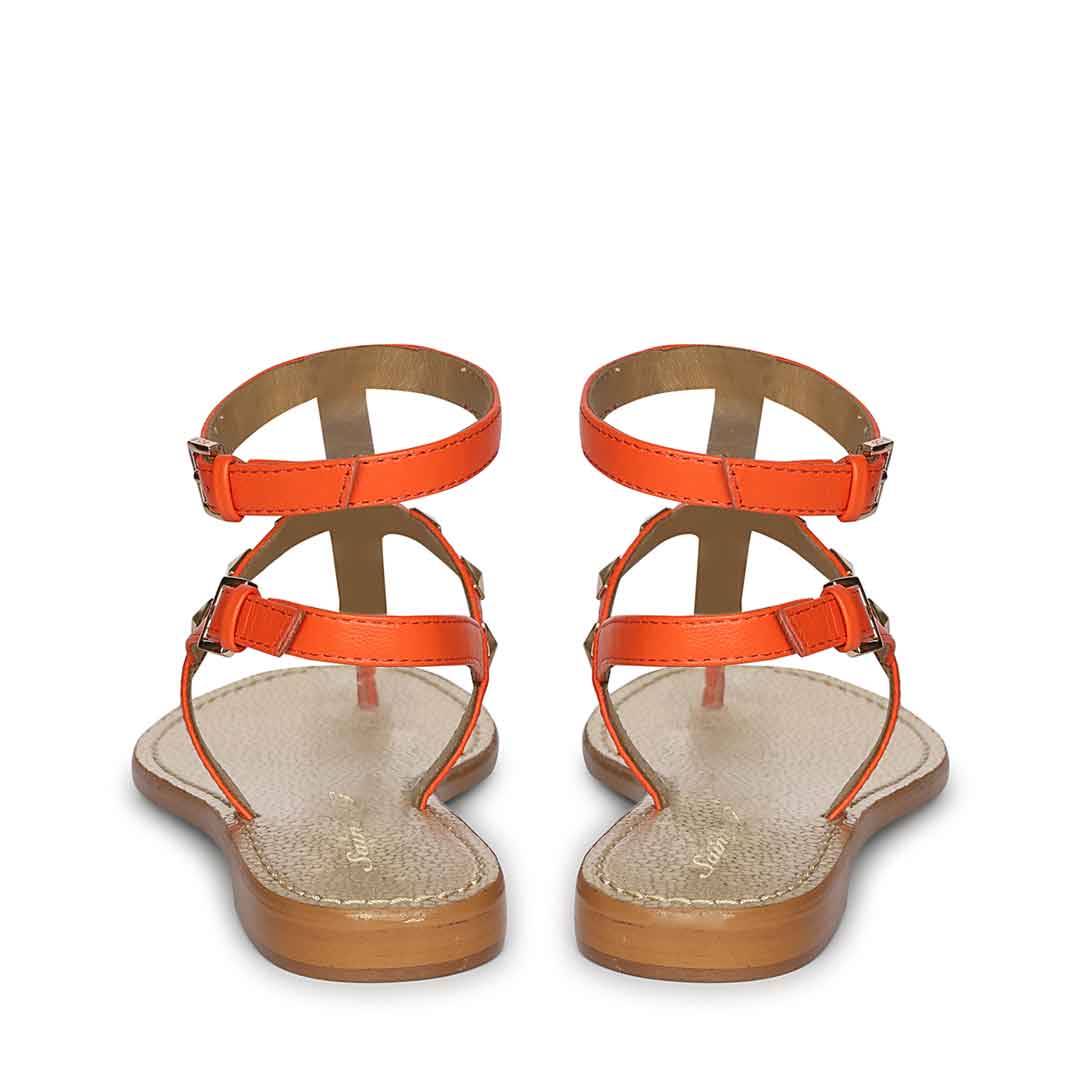 Saint Ornella Ornage Leather Metal Studded Sandals
