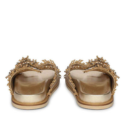 Saint Nuala Diamante Platin Woven Leather Sandals