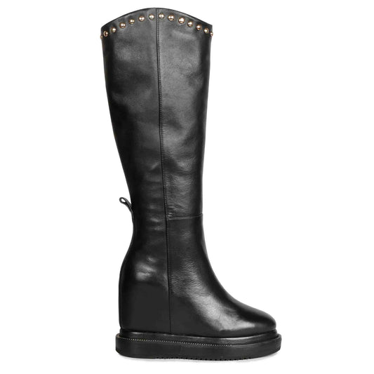 Saint Adelmo's Trendy Long Boots in Black Leather
