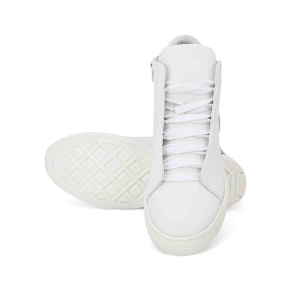 Whitesta Milo White Leather Handcrafted Sneakers
