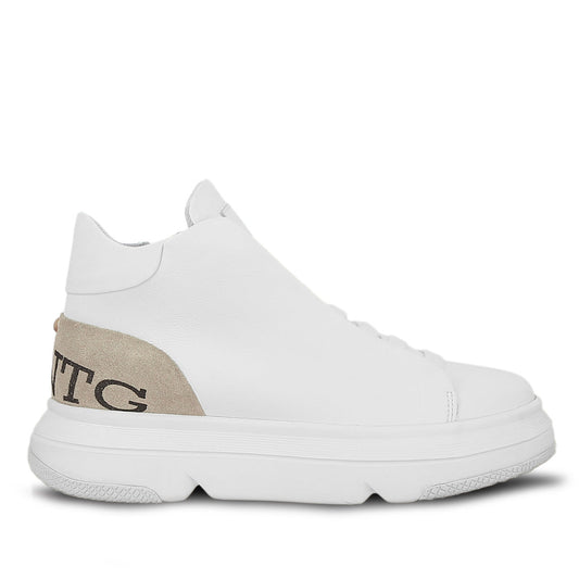 Whitesta Dafne White Leather Handcrafted Sneakers