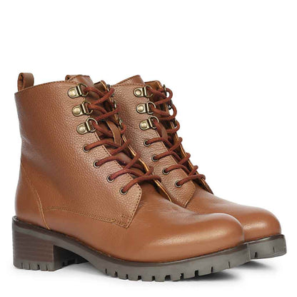 Saint Moira Tan Leather Lace up Ankle Boots