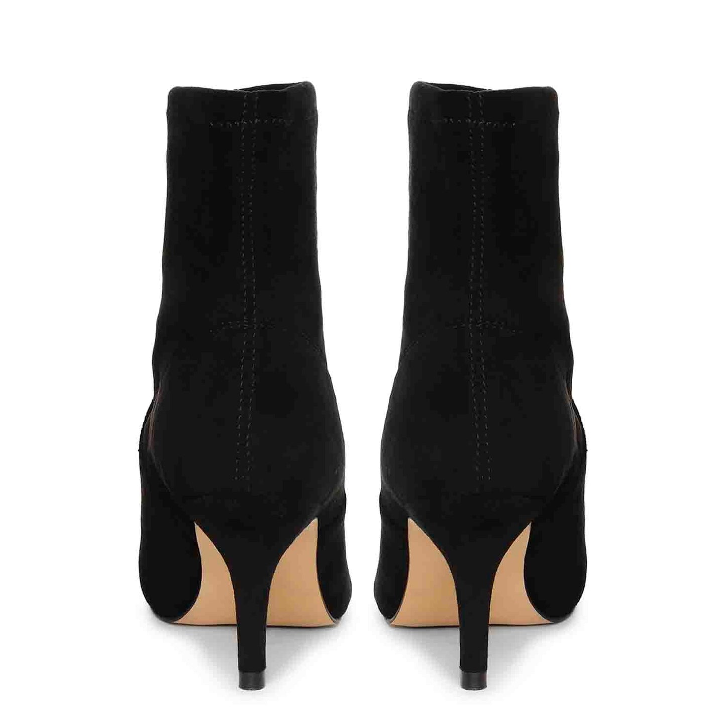 Saint Jemima Black Stretch Suede Kitten Heel Ankle Boots - SaintG India 