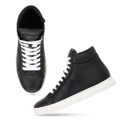 Whitesta Artemas Black Handcrafted Leather Sneakers