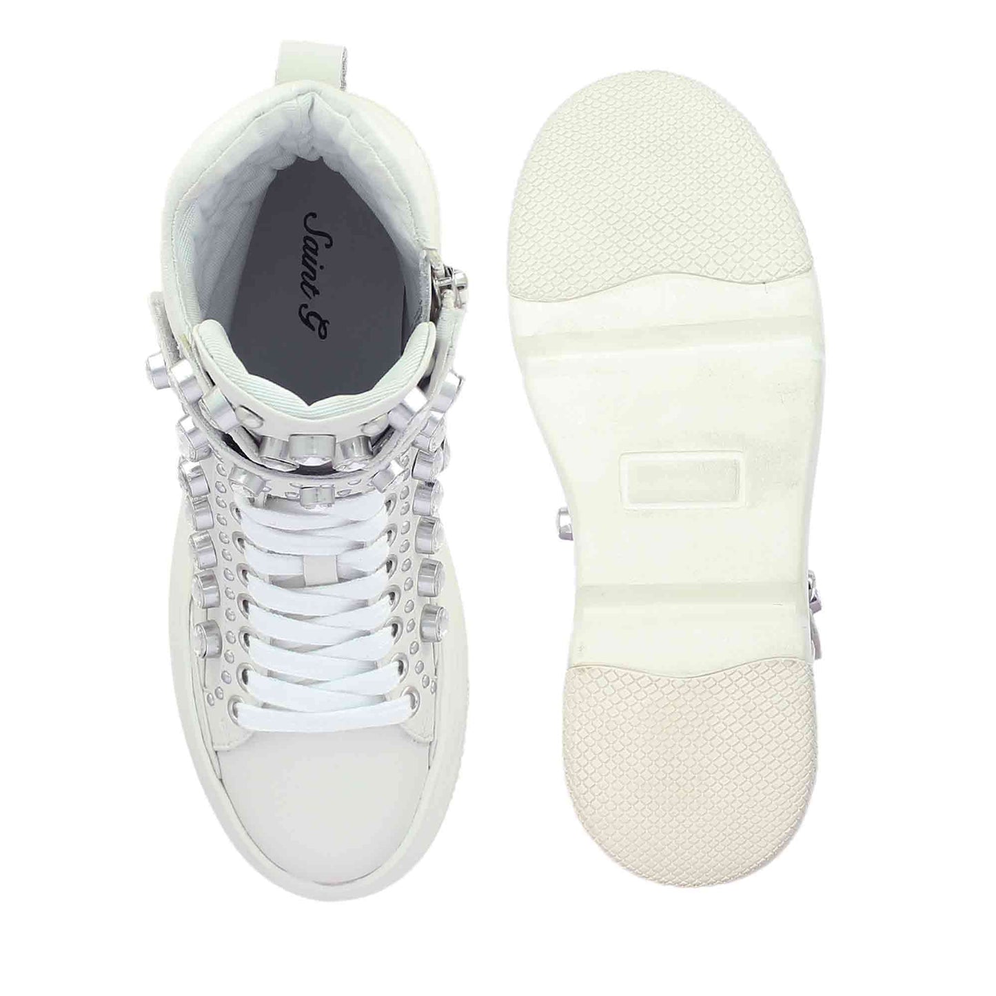 Whitesta Beyonce Embellished Ivory Leather Shoes