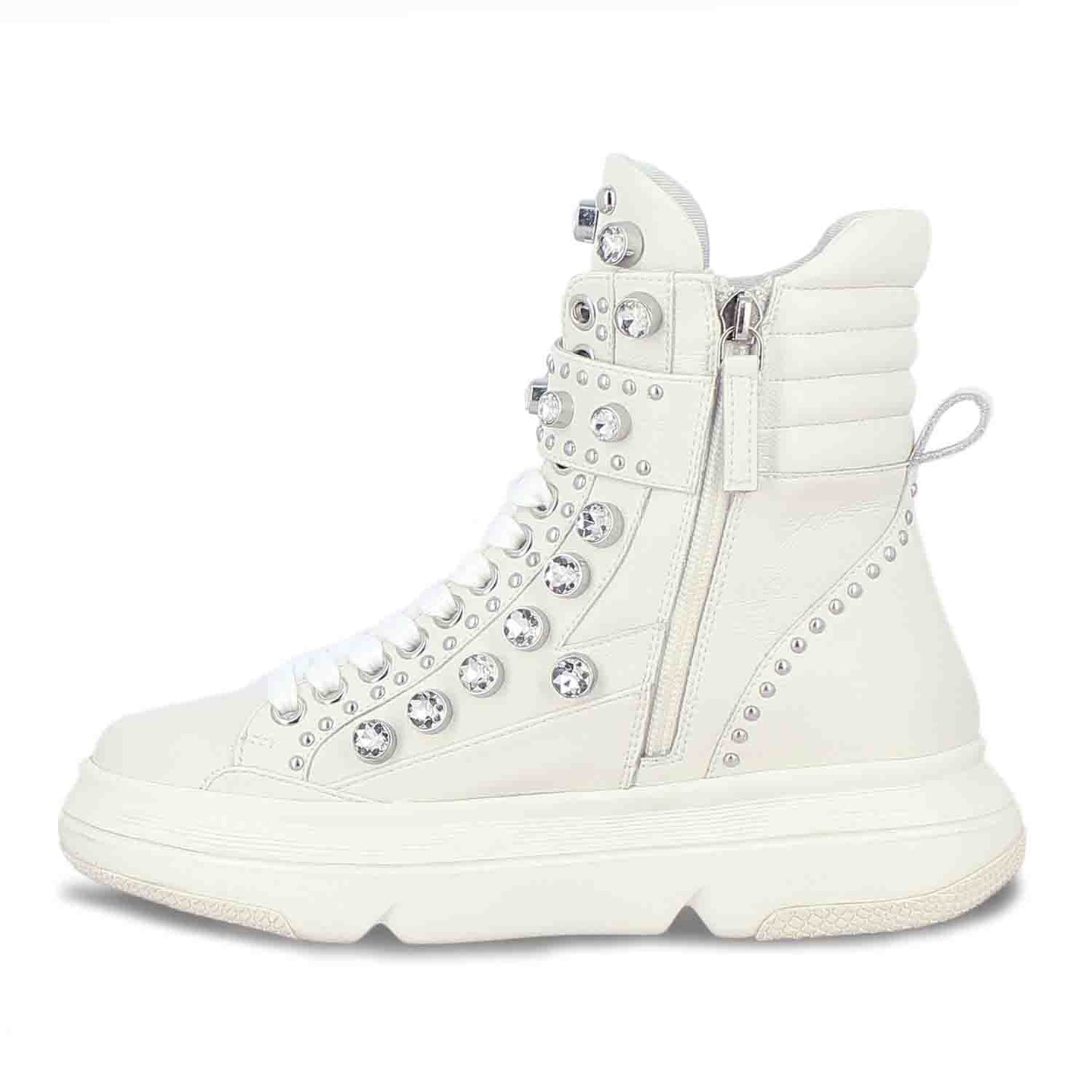 Whitesta Beyonce Embellished Ivory Leather Shoes