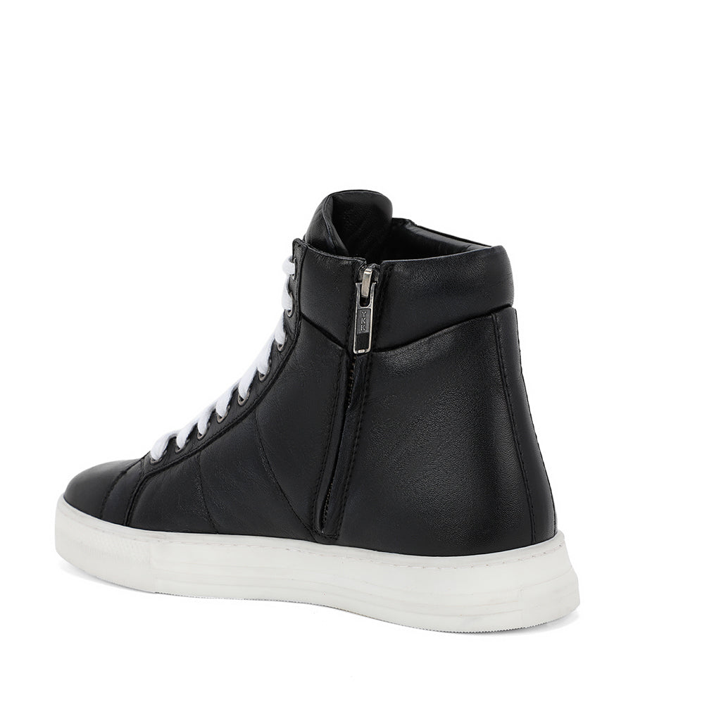 Whitesta Artemas Black Handcrafted Leather Sneakers