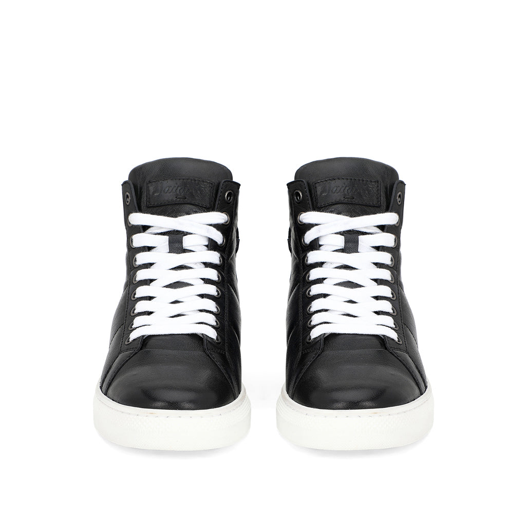 Whitesta Artemas Black Handcrafted Leather Sneakers