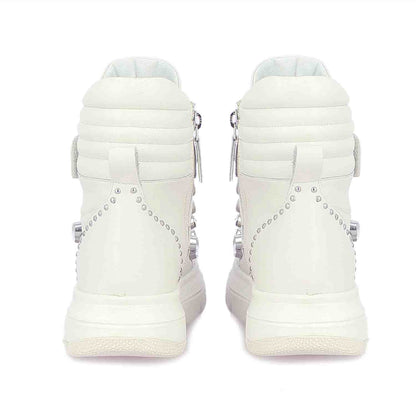 Whitesta Beyonce Embellished Ivory Leather Shoes